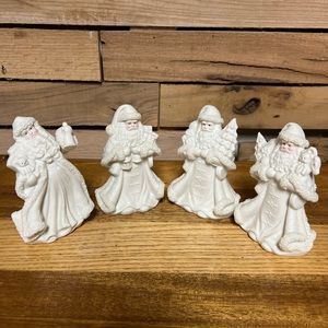K’s Collection Vintage Glitter Santa Figurines
